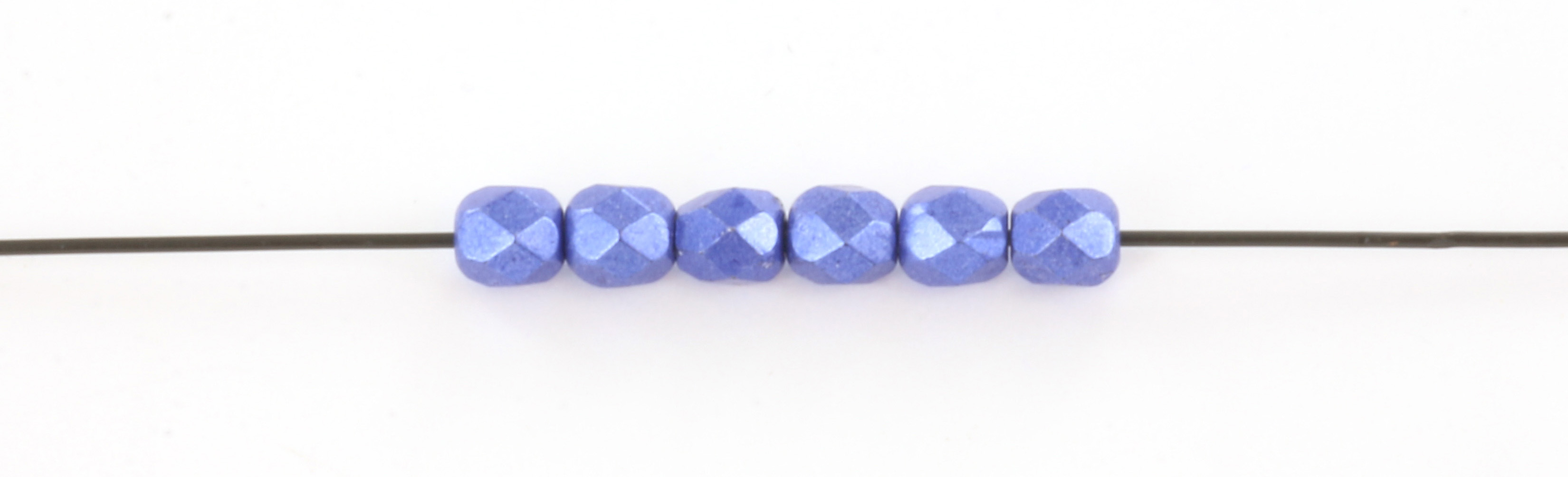 Extra pictures Czech faceted round 4 mm - saturated metallic lapis blue