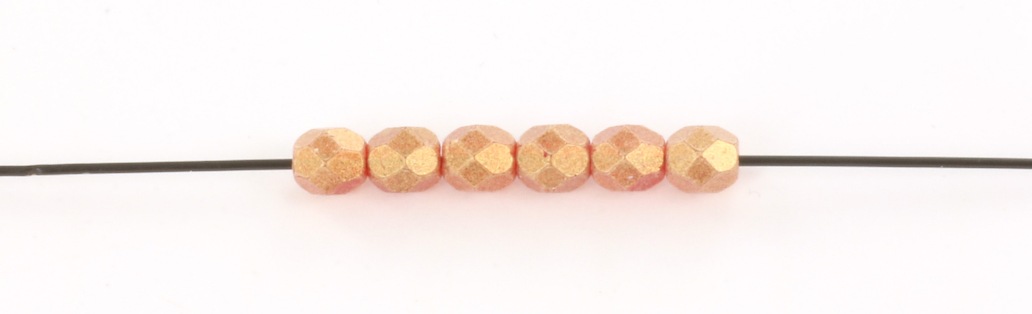 Extra pictures Czech faceted round 4 mm - sueded gold ruby