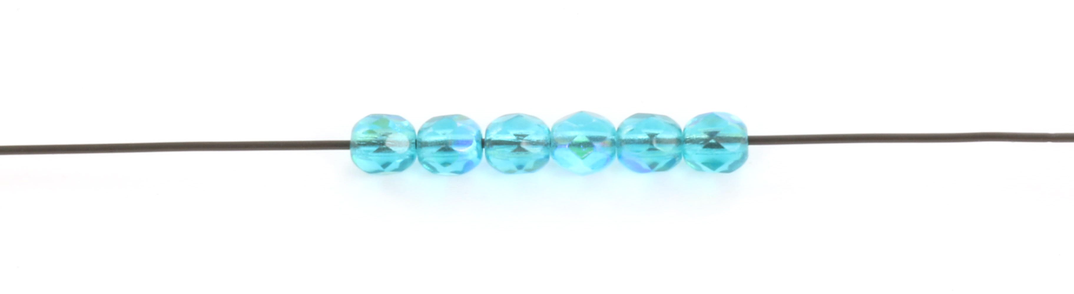 Extra foto's Tsjechisch facet rond 4 mm - teal ab