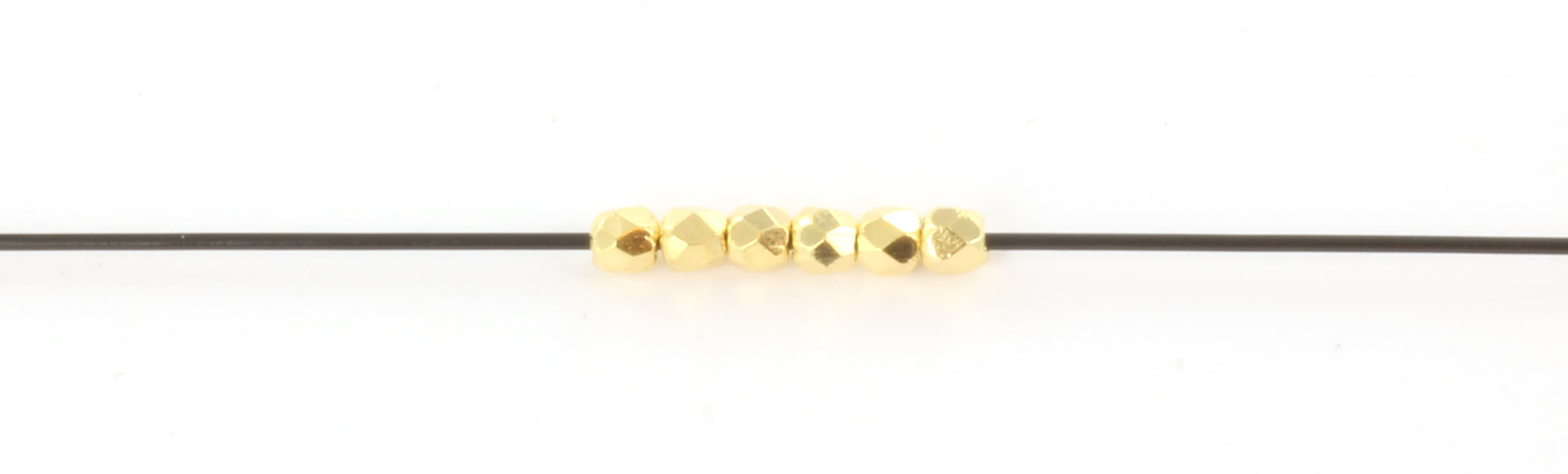 Extra pictures Czech faceted round 2 mm - 24kt gold plate