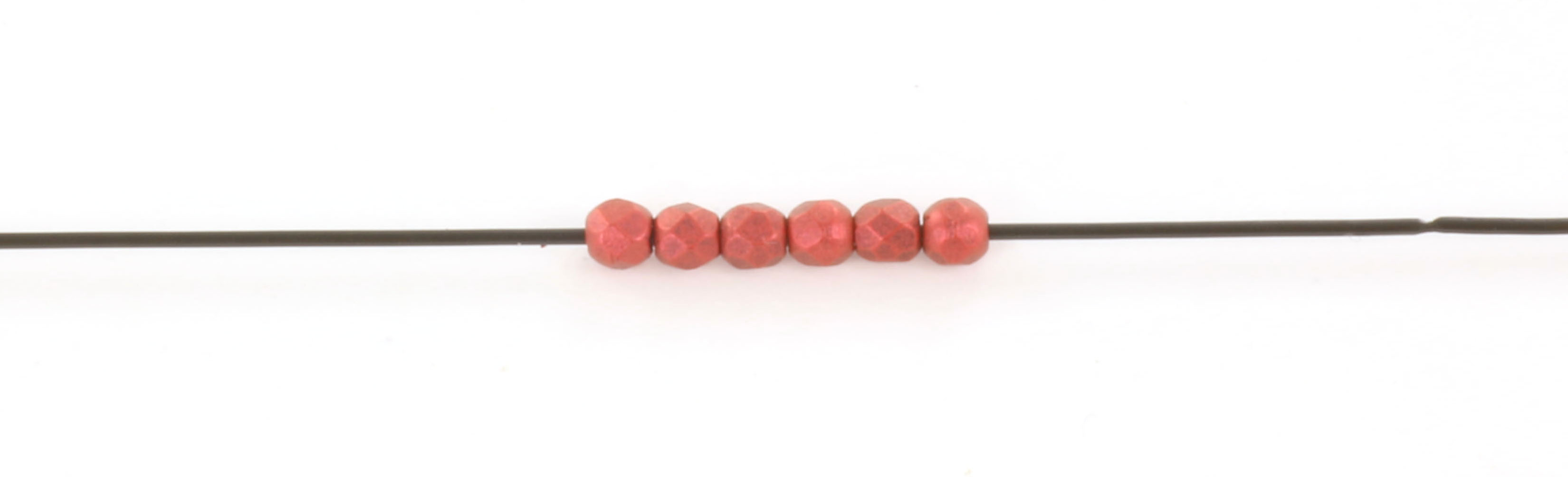 Extra foto's Tsjechisch facet rond 2 mm - chalk lava red