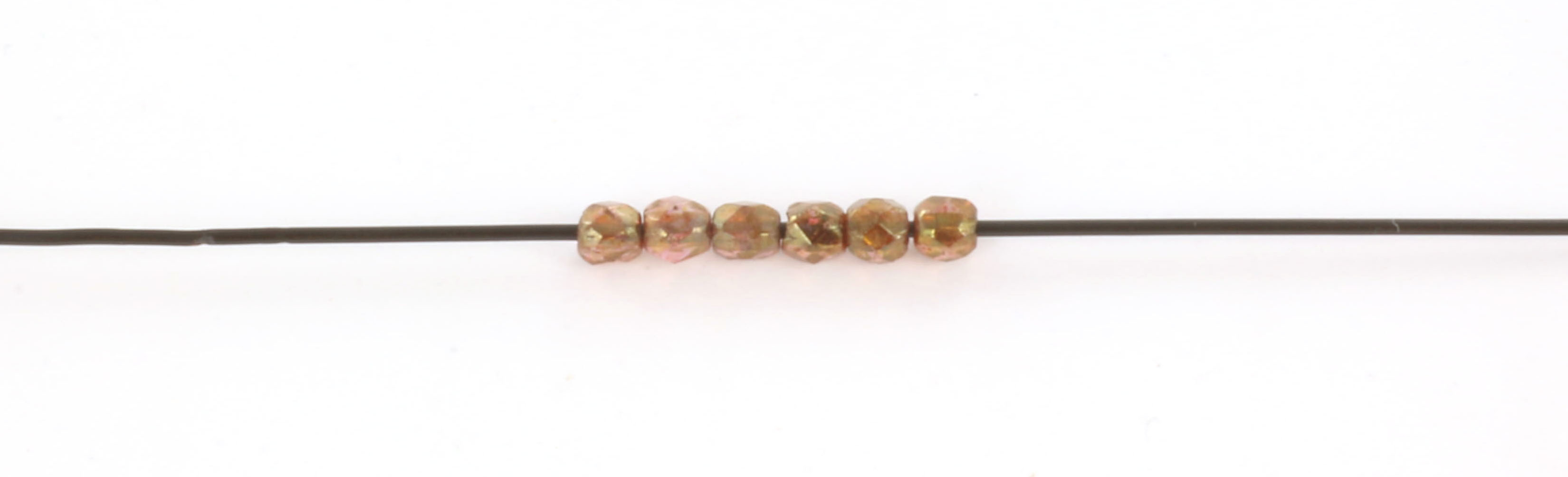 Extra pictures Czech faceted round 2 mm - luster rose gold topaz