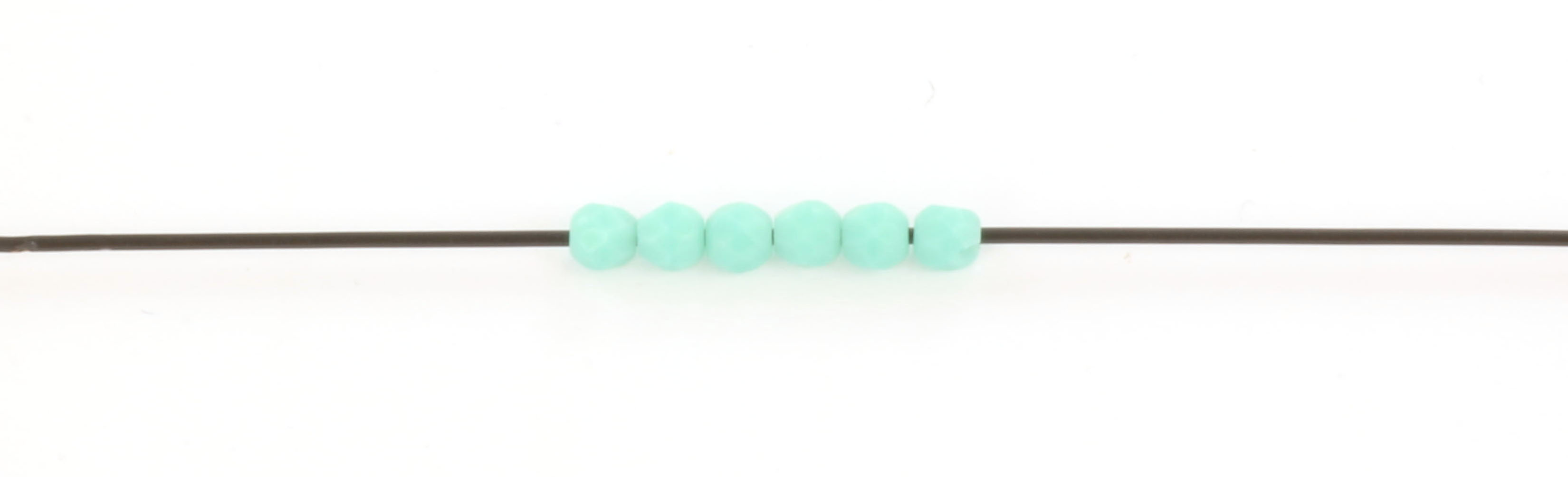 Extra pictures Czech faceted round 2 mm - matte opaque turquoise