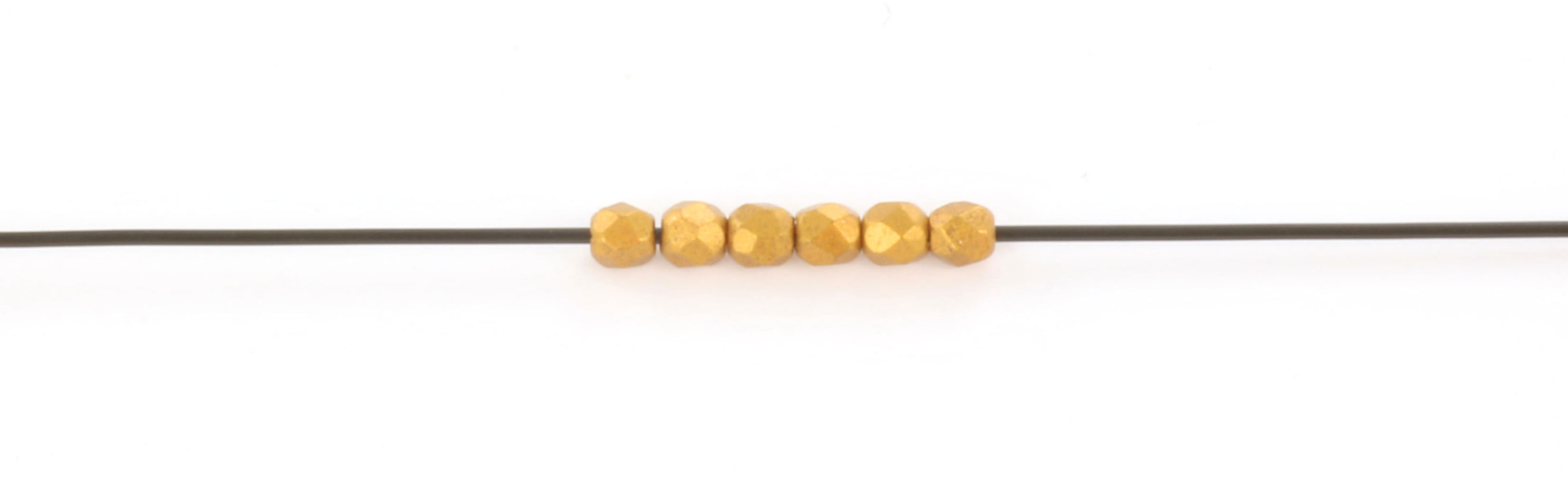 Extra foto's Tsjechisch facet rond 2 mm - matte brass gold