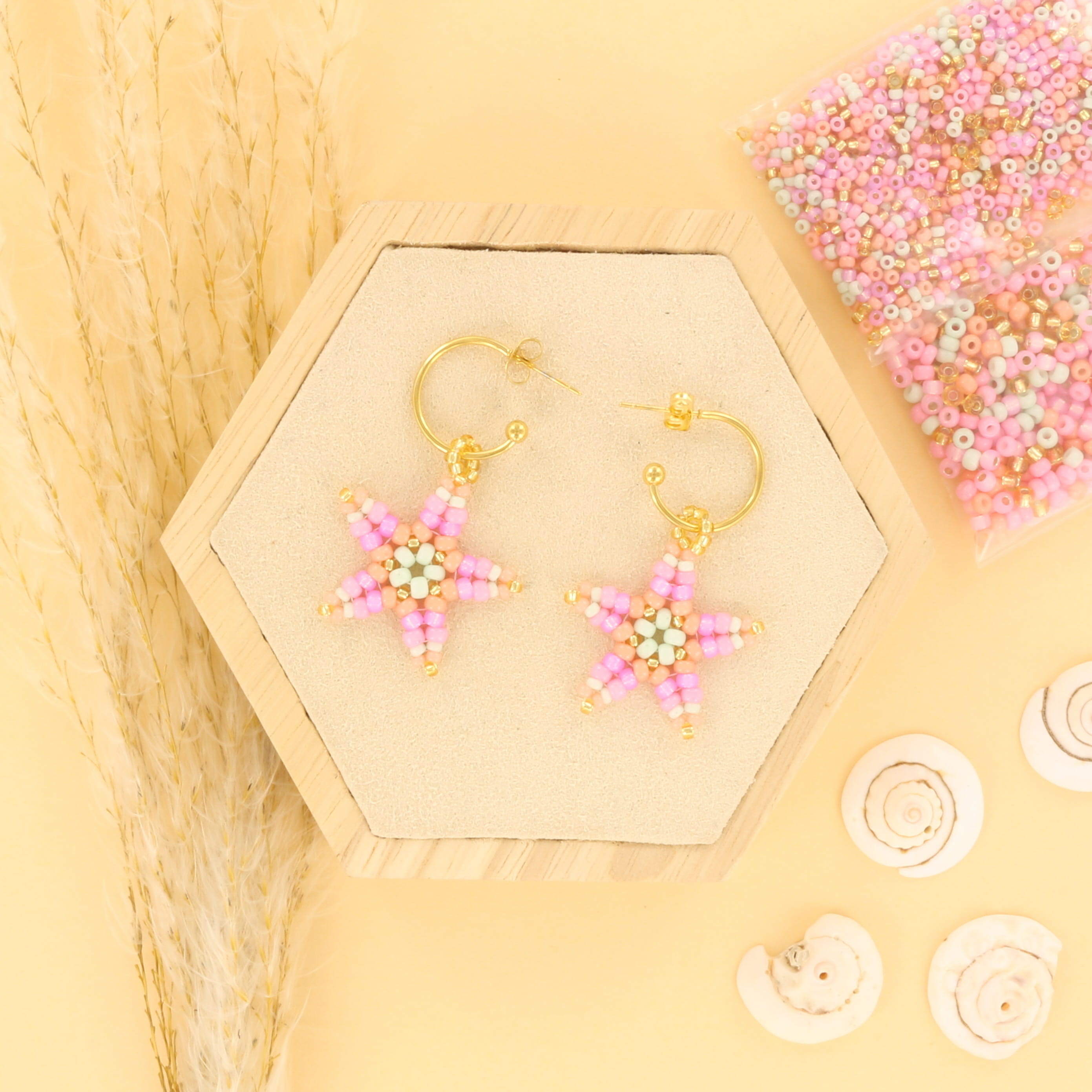 Extra foto's DIY zeester oorbellen - pastel sorbet